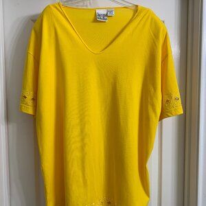 Jacque & Koko Women's Bright Yellow Shirt, Size 18/20